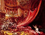 Gold Canvas Paintings - Symphony in Red and Gold